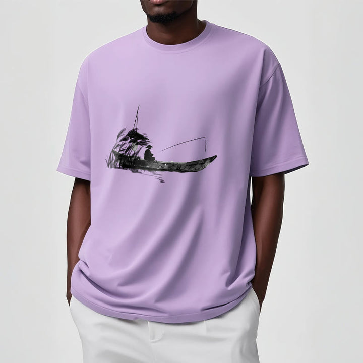 Buddha Stonesボート釣り草柄コットンTシャツ - image 10