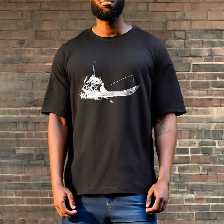 Buddha Stonesボート釣り草柄コットンTシャツ - image 14