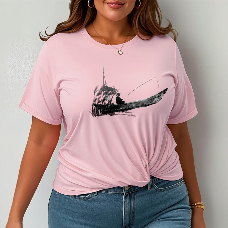 Buddha Stonesボート釣り草柄コットンTシャツ - image 20