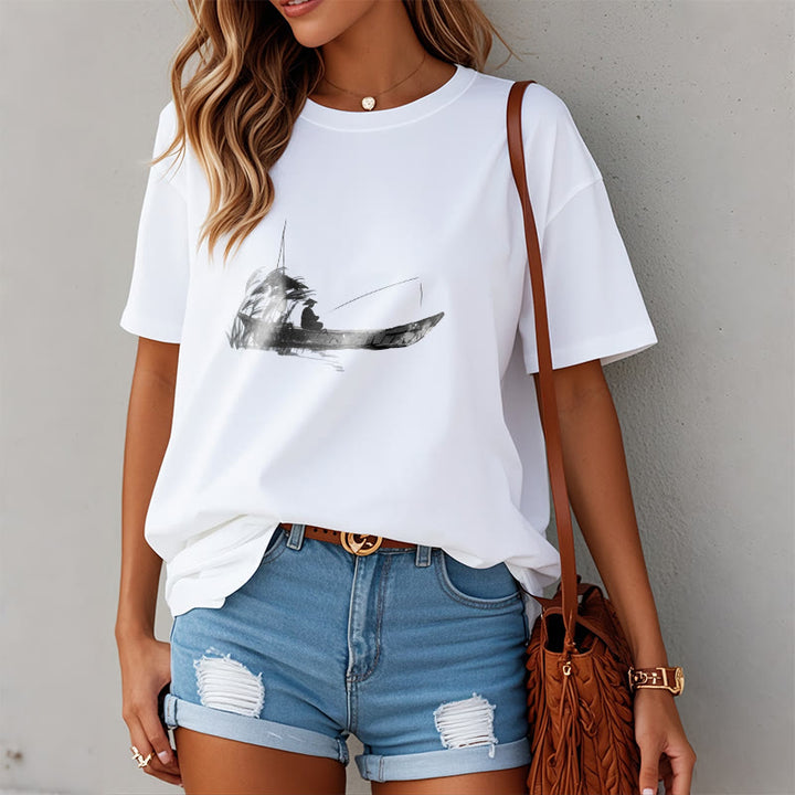 Buddha Stonesボート釣り草柄コットンTシャツ - image 6