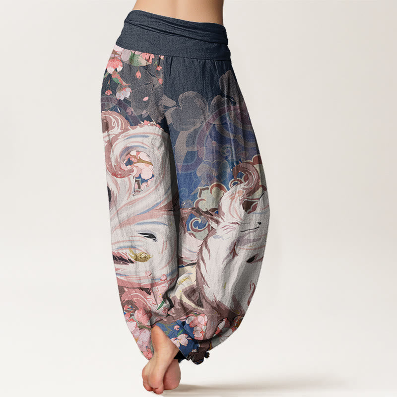 Buddha Stonesフォックス チェリーブロッサム レディース 伸縮性ウエスト ハーレムパンツ - image 3