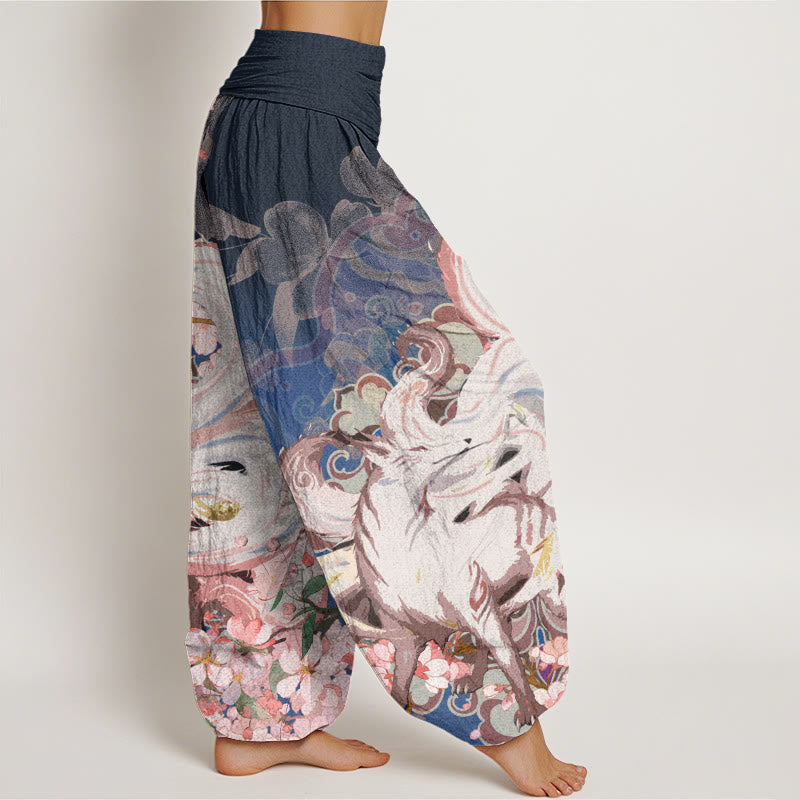Buddha Stonesフォックス チェリーブロッサム レディース 伸縮性ウエスト ハーレムパンツ - image 2