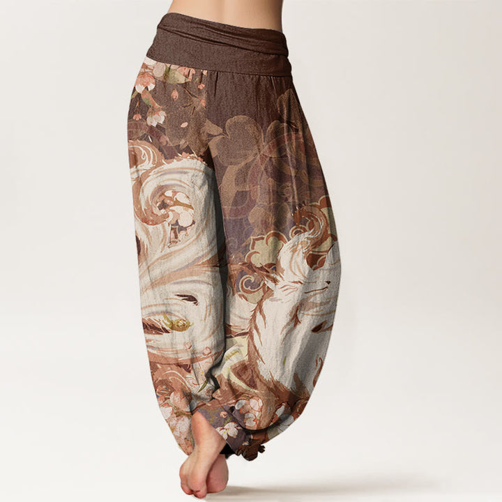 Buddha Stonesフォックス チェリーブロッサム レディース 伸縮性ウエスト ハーレムパンツ - image 7