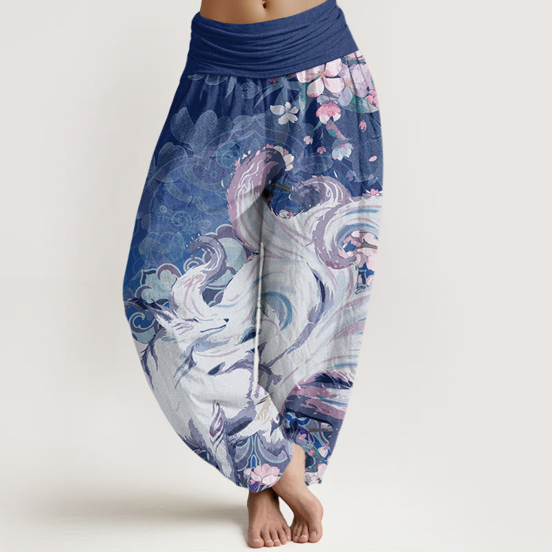 Buddha Stonesフォックス チェリーブロッサム レディース 伸縮性ウエスト ハーレムパンツ - 海軍 - US22、 UK/AU26、 EU54 (6XL) - image 8