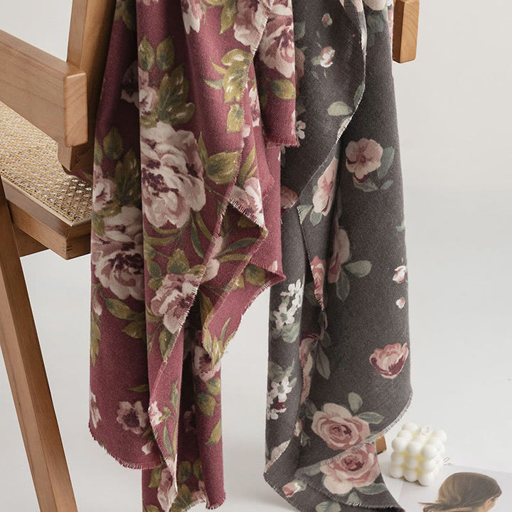 Buddha Stonesチベットショール ガーデンローズ 秋冬 心地よい旅行用スカーフラップ - image 5