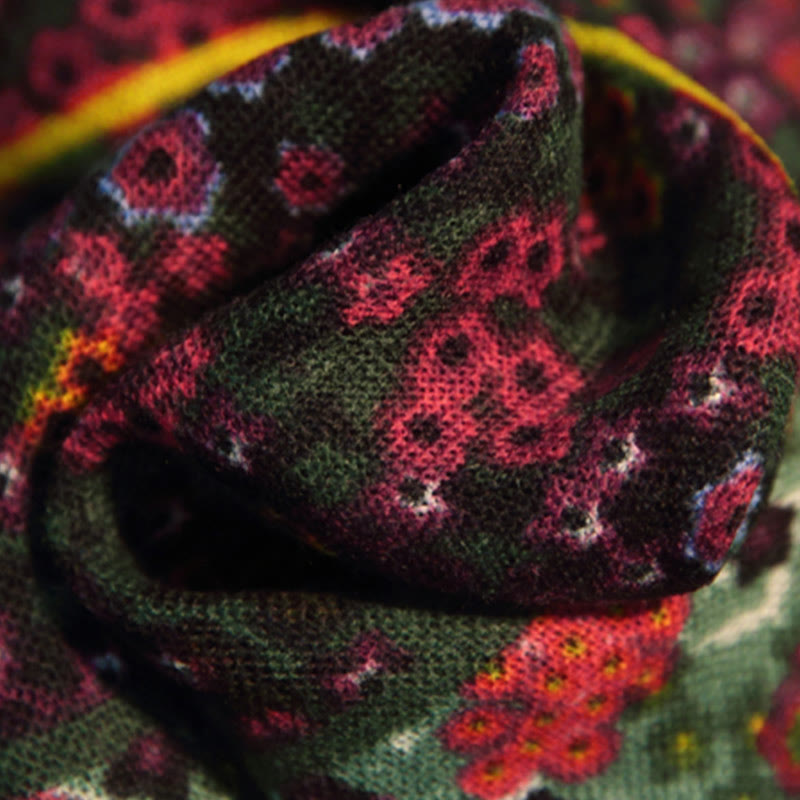 Buddha Stonesチベット ヴィンテージ 宮殿 油絵 花 ショール 冬 快適 旅行用 スカーフ ラップ - image 7