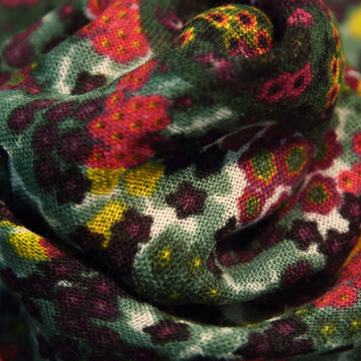 Buddha Stonesチベット ヴィンテージ 宮殿 油絵 花 ショール 冬 快適 旅行用 スカーフ ラップ - image 10