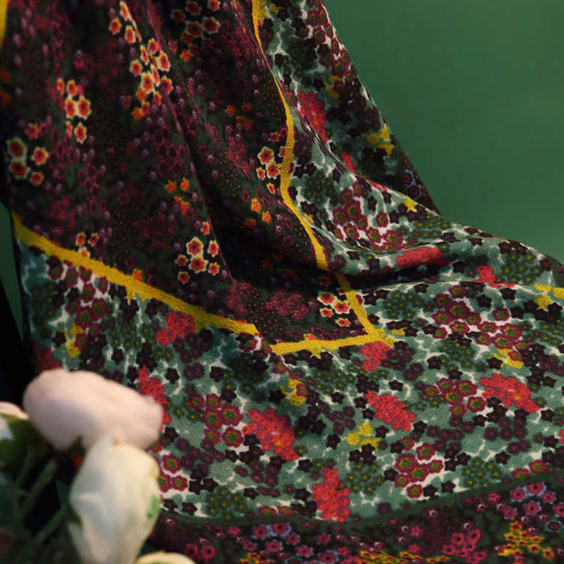 Buddha Stonesチベット ヴィンテージ 宮殿 油絵 花 ショール 冬 快適 旅行用 スカーフ ラップ - image 11