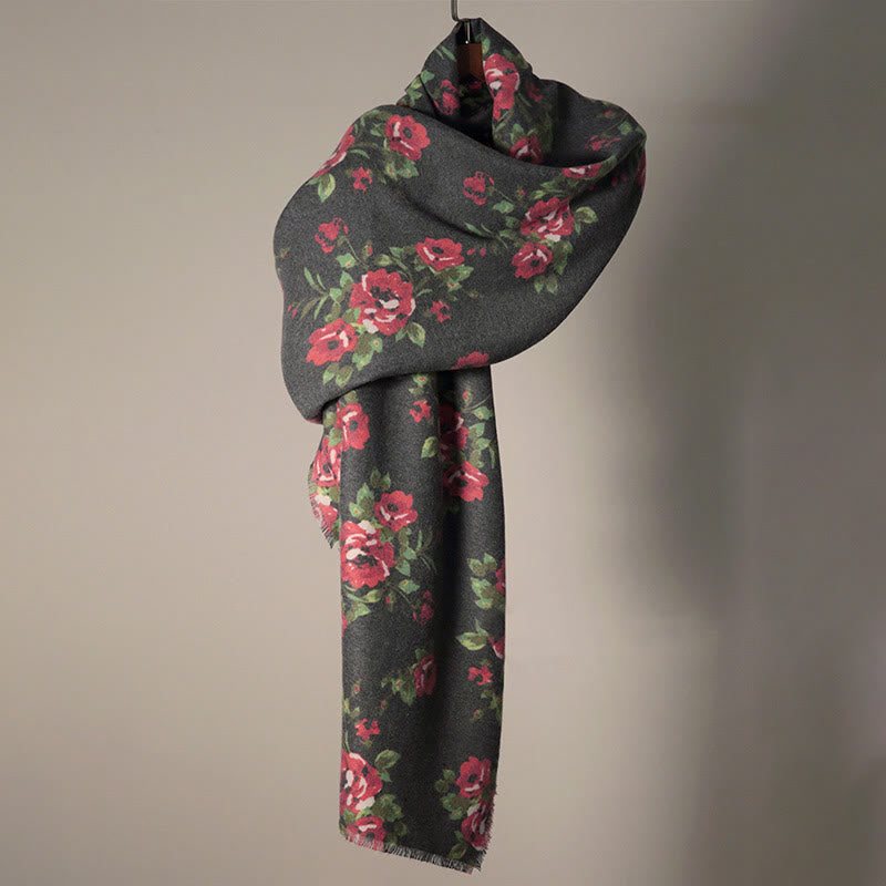 Buddha Stonesチベットローズフラワーガーデンショール秋冬用心地よいスカーフラップ  - image 6