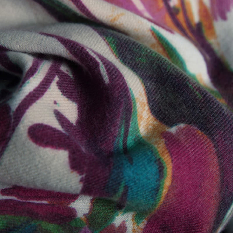 Buddha Stonesチベットの甘いカラフルな花柄ショール秋冬ソフトスカーフラップ - image 10