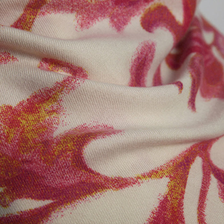 Buddha Stonesチベット赤花柄ショール 秋冬 ソフト 暖かい スカーフ ラップ - image 11