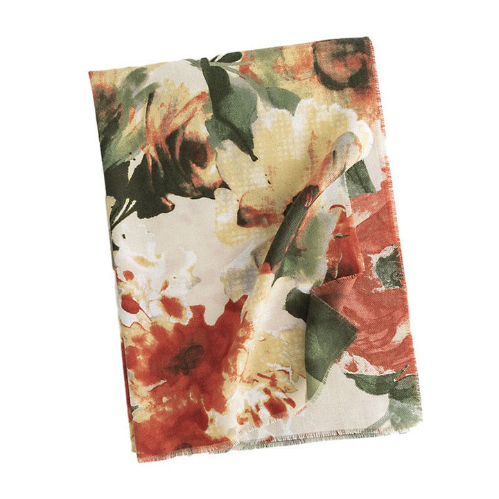 Buddha Stonesチベット 中国風 レトロ 水墨画 花柄 ショール 秋冬 あったか スカーフ ラップ - image 9