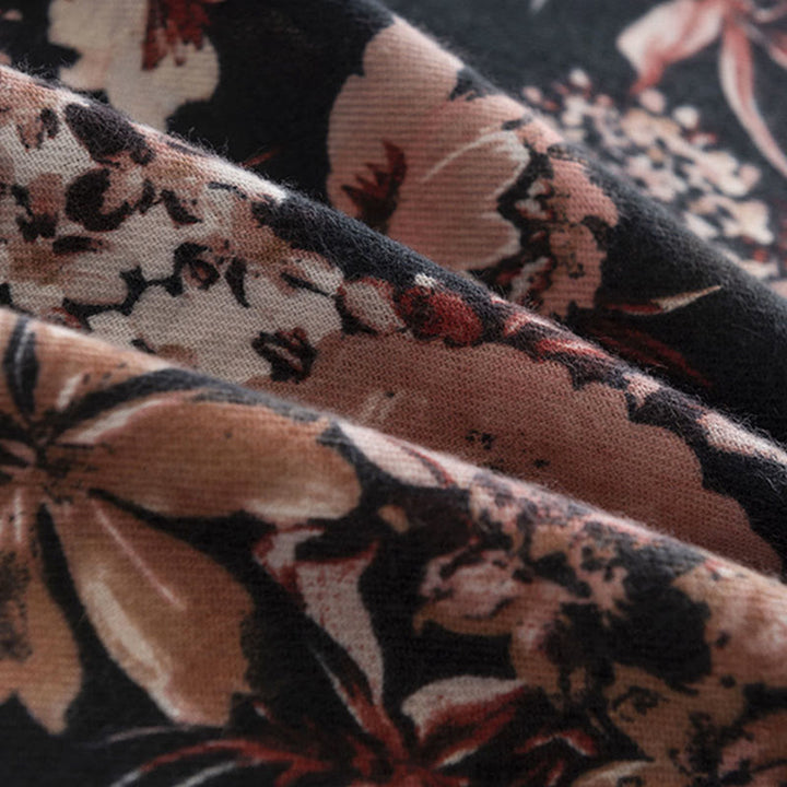 Buddha Stonesチベットの咲く菊バラの花柄ショール秋冬ソフト暖かいスカーフラップ - image 7