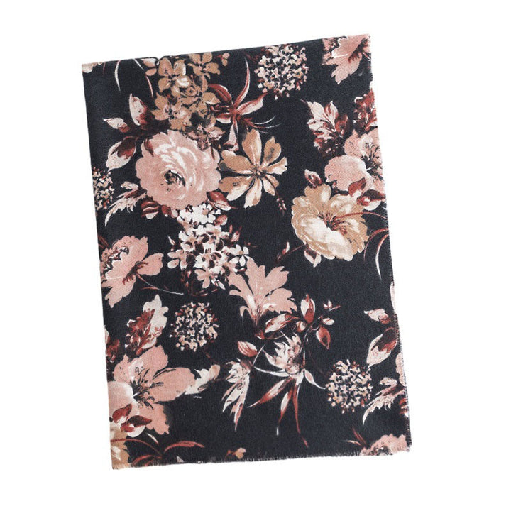 Buddha Stonesチベットの咲く菊バラの花柄ショール秋冬ソフト暖かいスカーフラップ