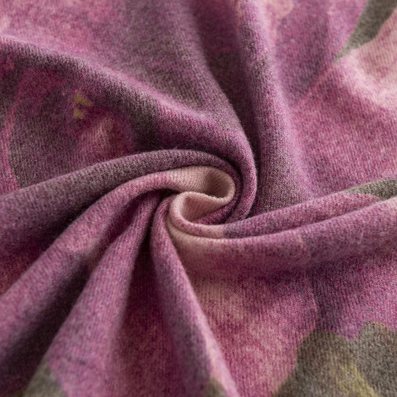 Buddha Stonesチベットショール 芸術的なスタイル ハイビスカス シリアカス プリント 秋冬 心地よい 暖かい スカーフ ラップ - image 14