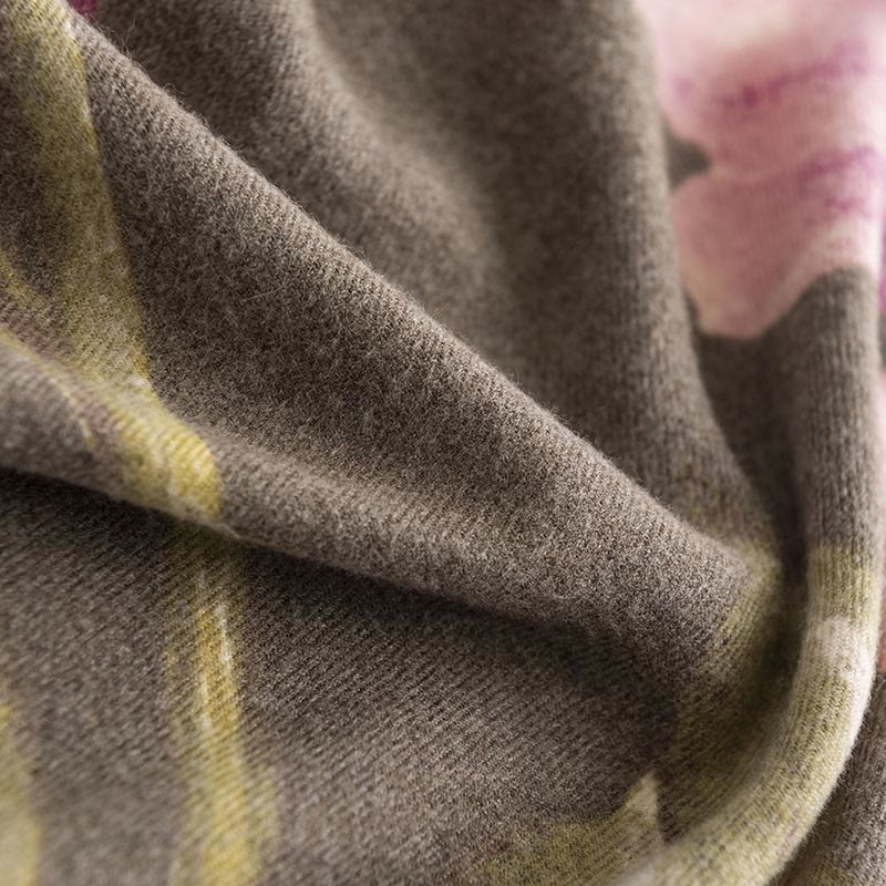 Buddha Stonesチベットショール 芸術的なスタイル ハイビスカス シリアカス プリント 秋冬 心地よい 暖かい スカーフ ラップ - image 13