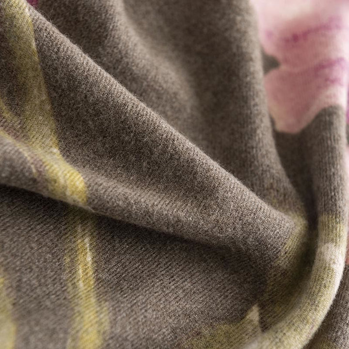 Buddha Stonesチベットショール 芸術的なスタイル ハイビスカス シリアカス プリント 秋冬 心地よい 暖かい スカーフ ラップ - image 13