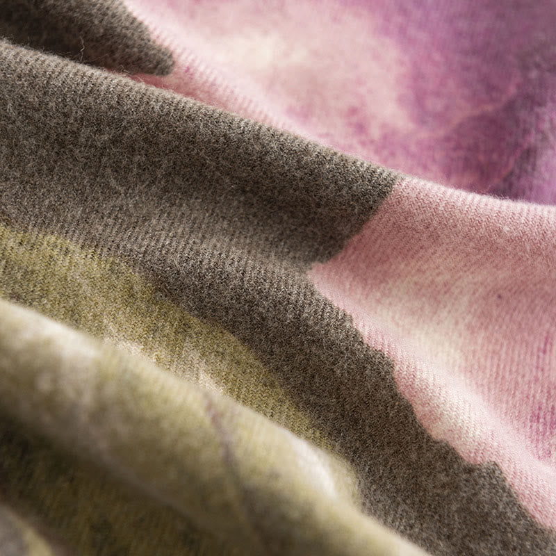 Buddha Stonesチベットショール 芸術的なスタイル ハイビスカス シリアカス プリント 秋冬 心地よい 暖かい スカーフ ラップ - image 12