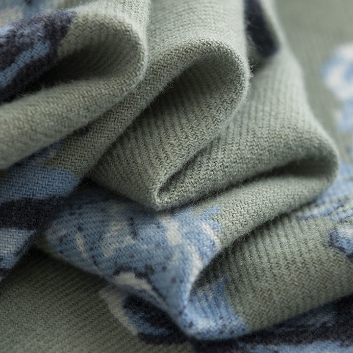 Buddha Stonesチベットショールガーデンスタイルローズフラワープリント秋冬ソフト暖かいスカーフラップ - image 3