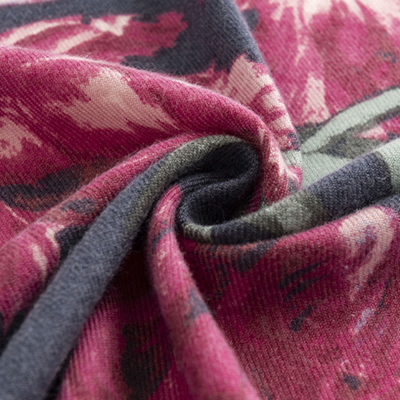 Buddha Stonesチベットショール エレガントな花柄 秋冬 ソフト 暖かい スカーフ ラップ - image 8