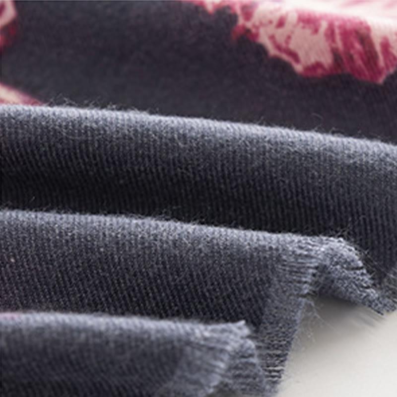 Buddha Stonesチベットショール エレガントな花柄 秋冬 ソフト 暖かい スカーフ ラップ - image 12