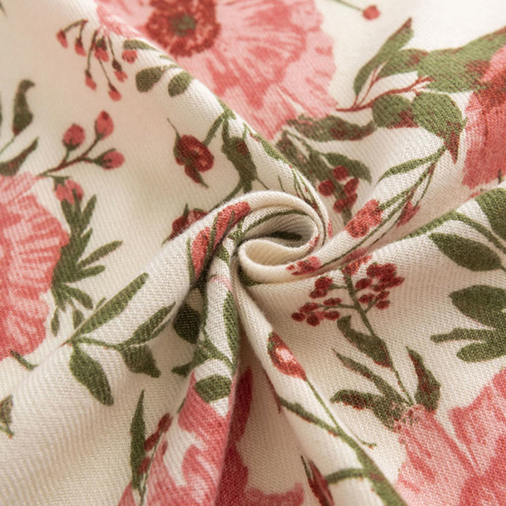 Buddha Stonesチベットショール エレガントでスイートなスタイル 大きな花の葉プリント 秋冬 ソフトで暖かいスカーフラップ - image 4