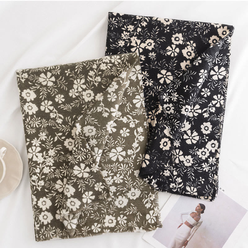 Buddha Stonesチベットショール フレッシュデイジープリント 秋冬 ソフト 暖かい 旅行用スカーフ ラップ - image 1