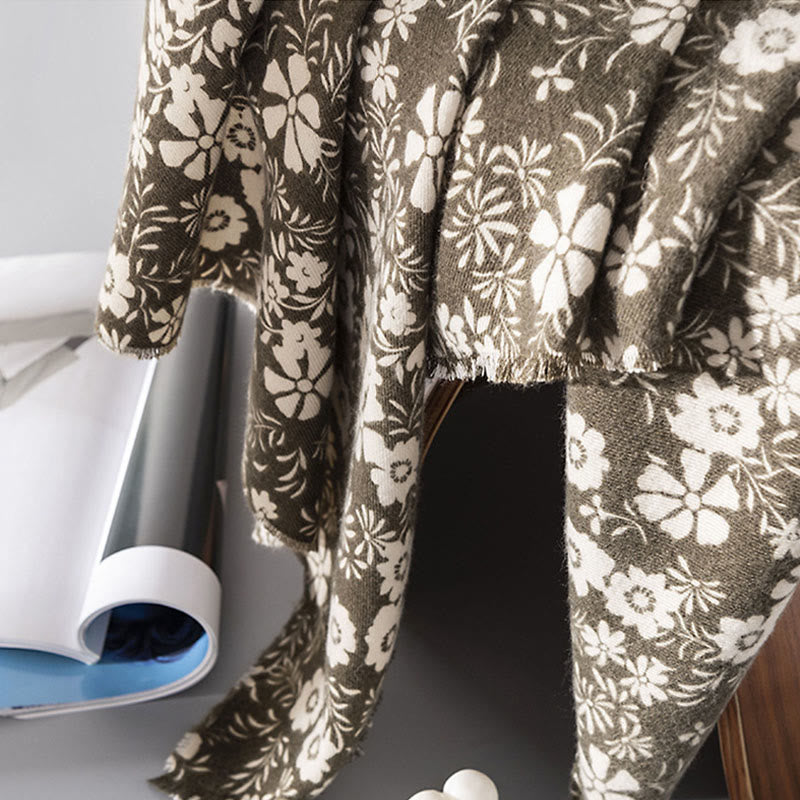 Buddha Stonesチベットショール フレッシュデイジープリント 秋冬 ソフト 暖かい 旅行用スカーフ ラップ - image 4