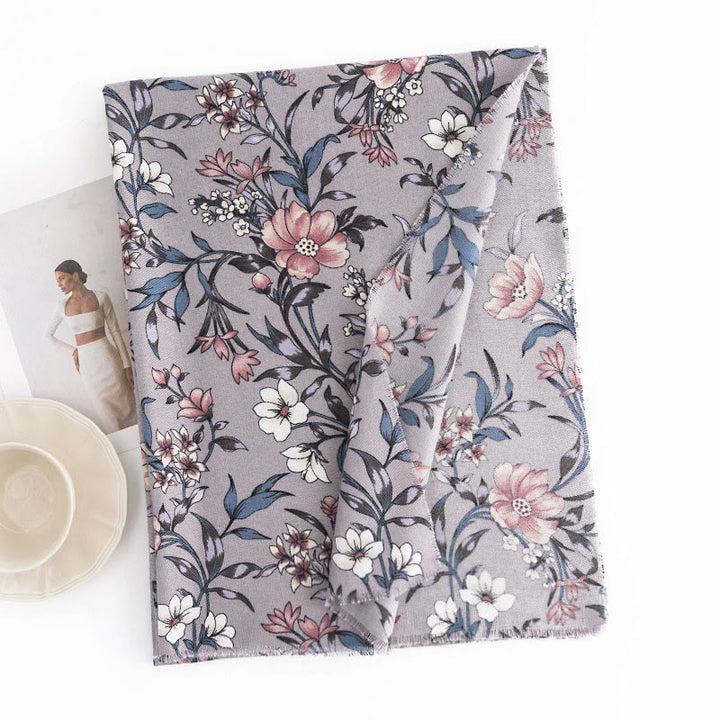 Buddha Stonesチベットショール レトロ 咲き誇る椿ジャポニカプリント 秋冬 ソフト 暖かい スカーフ ラップ - image 2