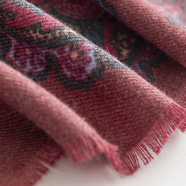 Buddha Stonesチベットペイズリープリントショール秋冬ソフト暖かいスカーフラップ - image 8