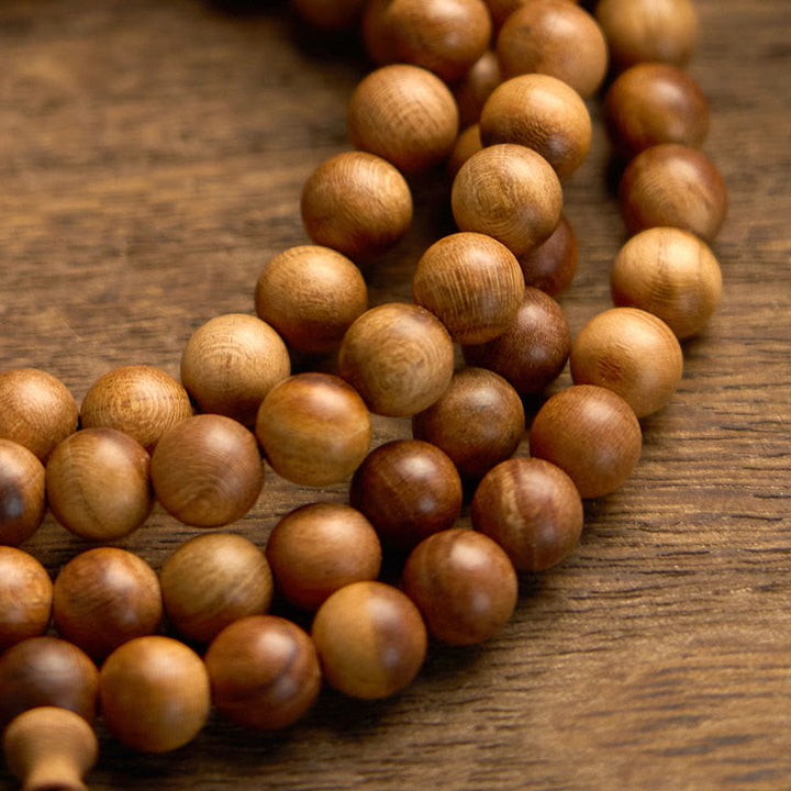 Buddha Stones 108マーラー数珠雷撃 桃色 手磨き守護ブレスレット - image 8