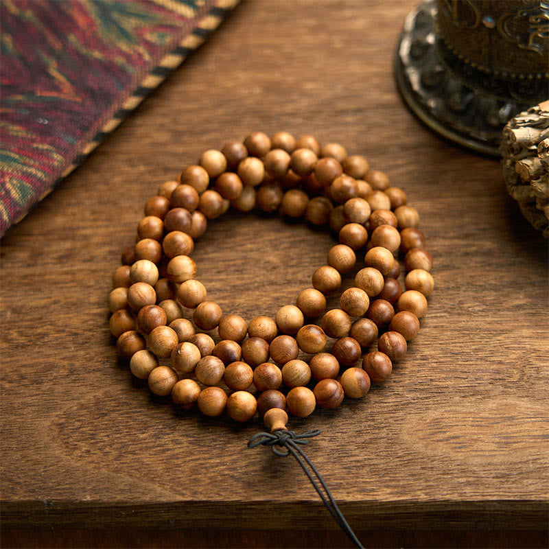 Buddha Stones 108マーラー数珠雷撃 桃色 手磨き守護ブレスレット - image 5