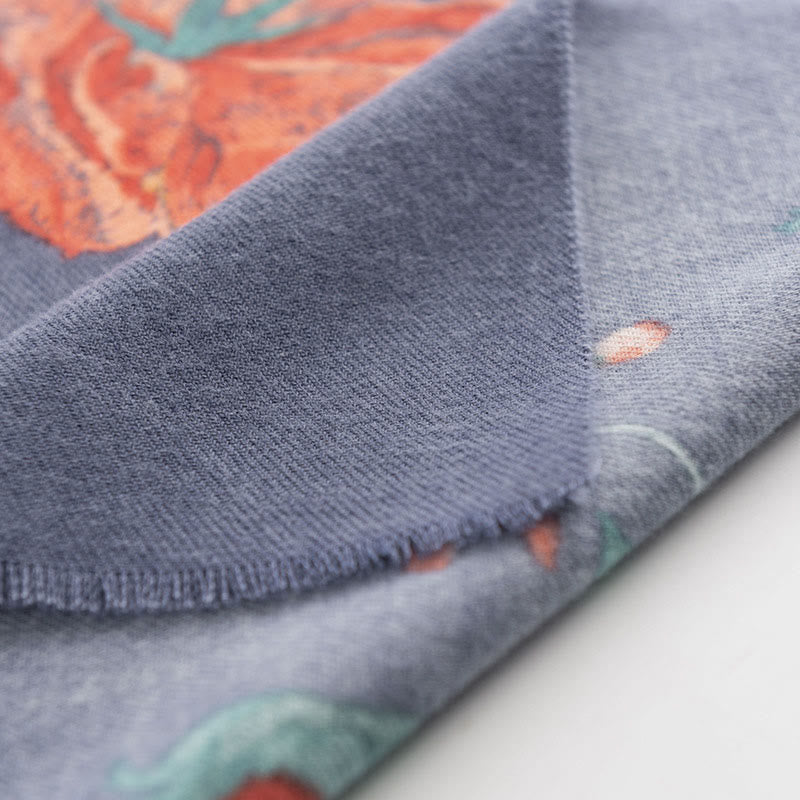 Buddha Stonesチベットマルチフローラローズプリント柄デザインショール秋冬心地良い暖かいスカーフラップ - image 7