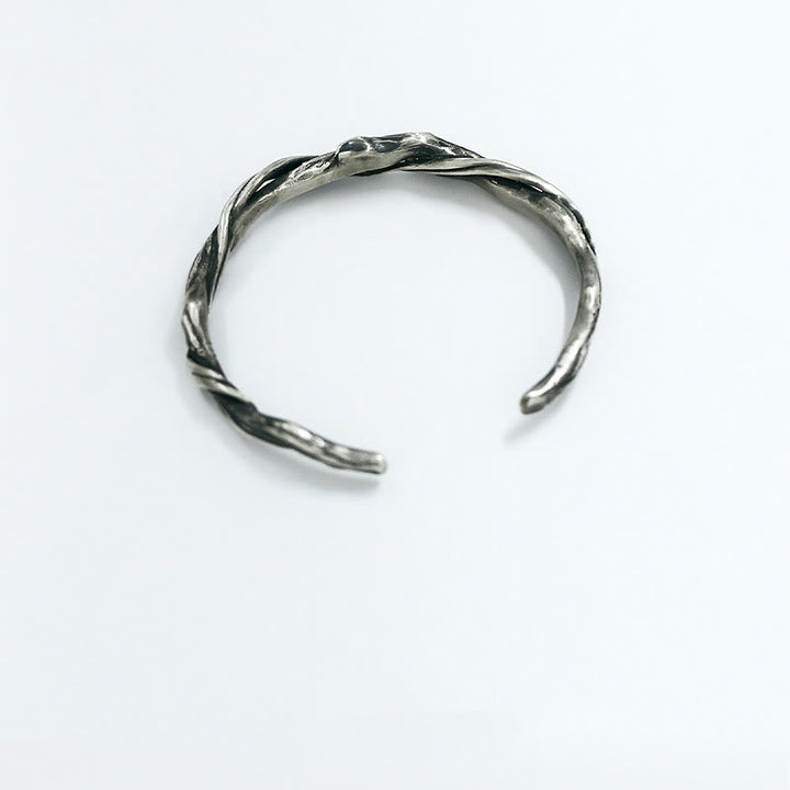 Buddha Stones999スターリングシルバー 流木カフブレスレット バングル