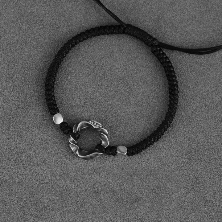 Buddha Stones999スターリングシルバー平和のお守りチャームブラックワックスロープ守護ブレスレット - image 13