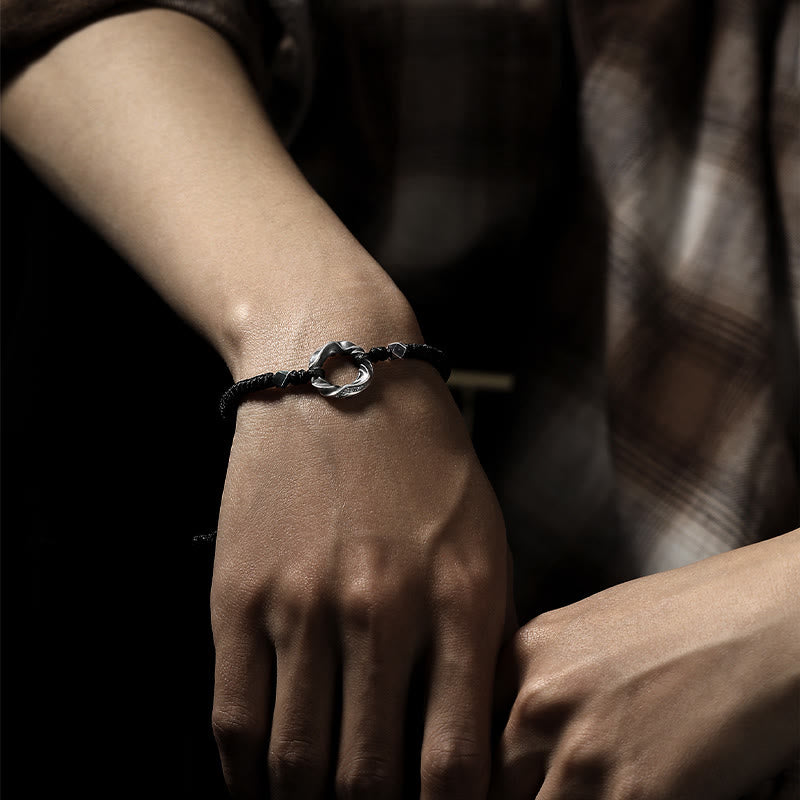 Buddha Stones999スターリングシルバー平和のお守りチャームブラックワックスロープ守護ブレスレット - image 16