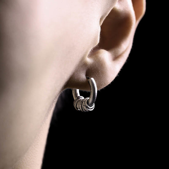 Buddha Stones925スターリングシルバー 手打ちプロテクションイヤリング