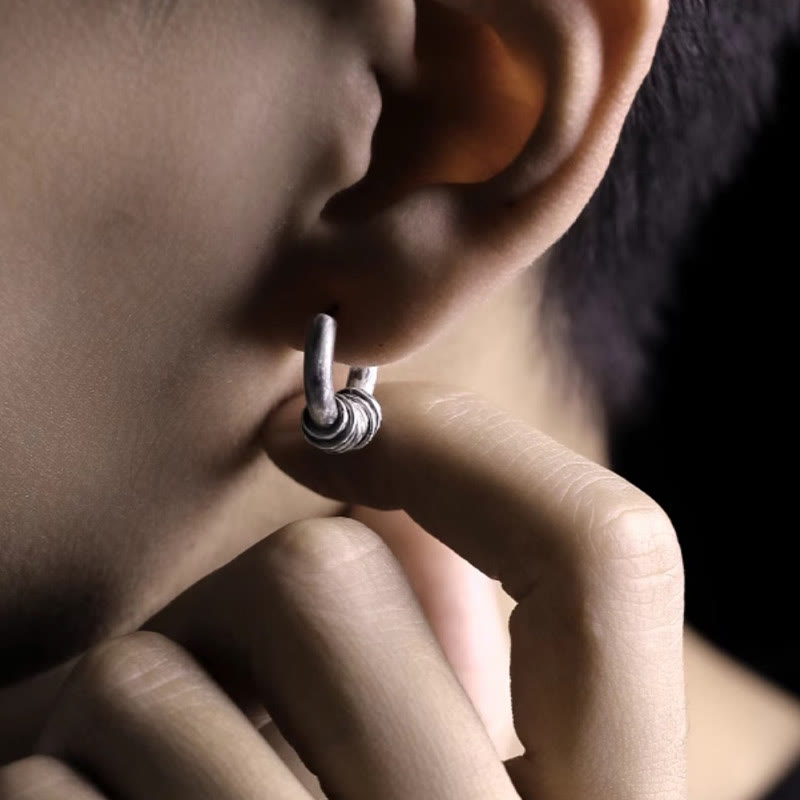 Buddha Stones925スターリングシルバー 手打ちプロテクションイヤリング