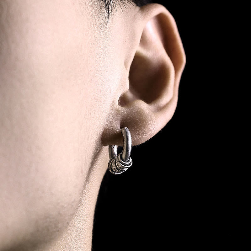 Buddha Stones925スターリングシルバー 手打ちプロテクションイヤリング