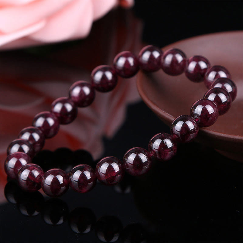 Buddha Stones天然ガーネットビーズ パッションブレスレット - image 1