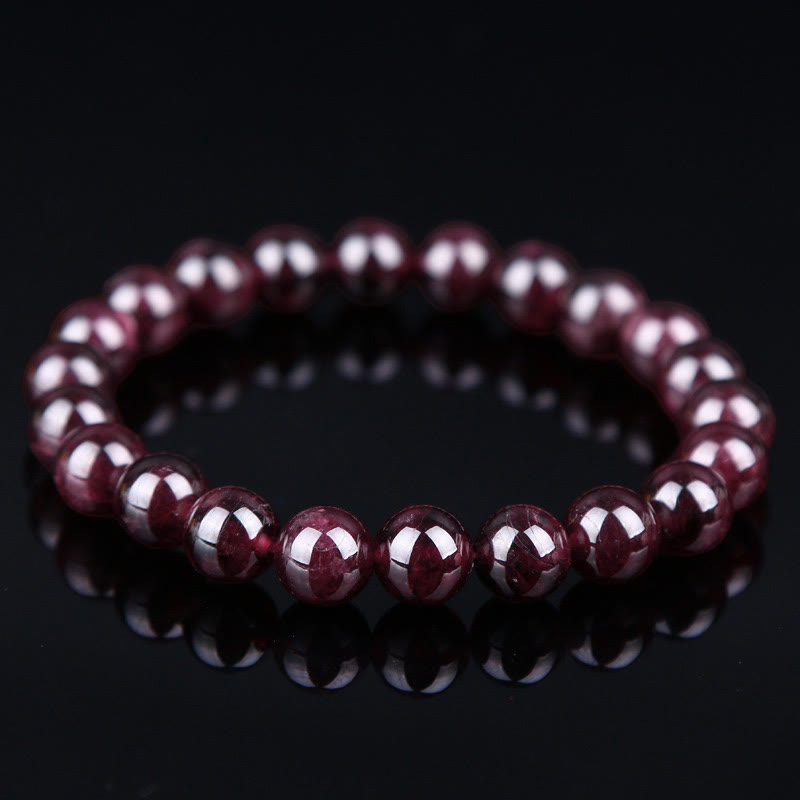 Buddha Stones天然ガーネットビーズ パッションブレスレット - 13～14mm - image 0