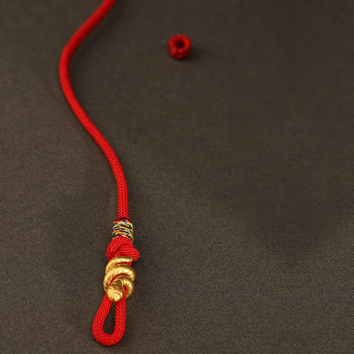 Buddha Stones999ゴールド 蛇年デザイン 手作り 幸運のお守り ロープ編みブレスレット - image 15