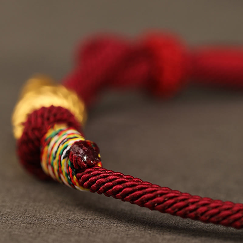 Buddha Stones999ゴールド 蛇年デザイン 手作り 幸運のお守り ロープ編みブレスレット - image 10