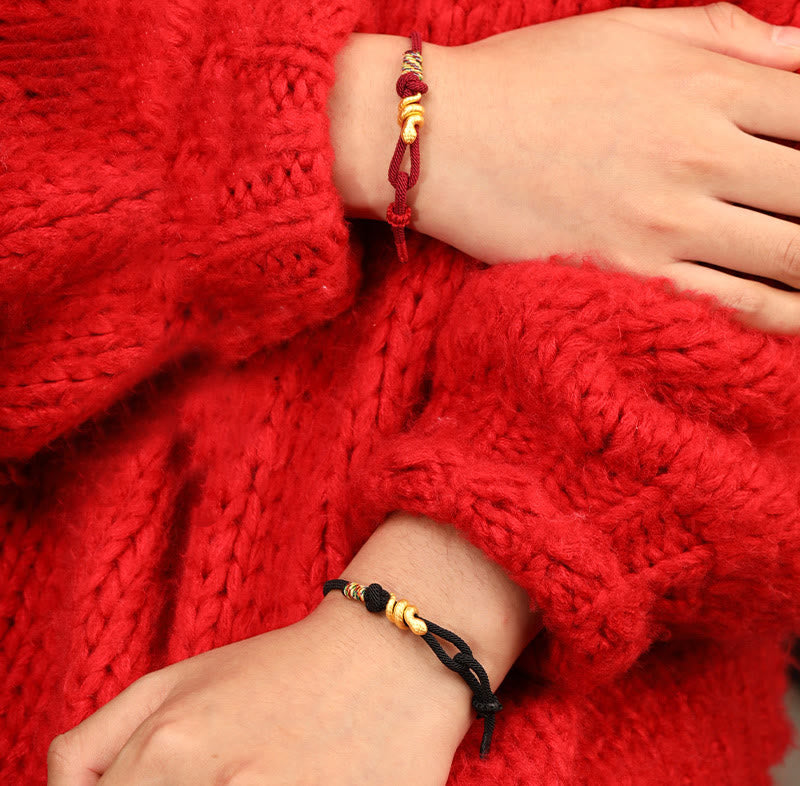 Buddha Stones999ゴールド 蛇年デザイン 手作り 幸運のお守り ロープ編みブレスレット - image 20