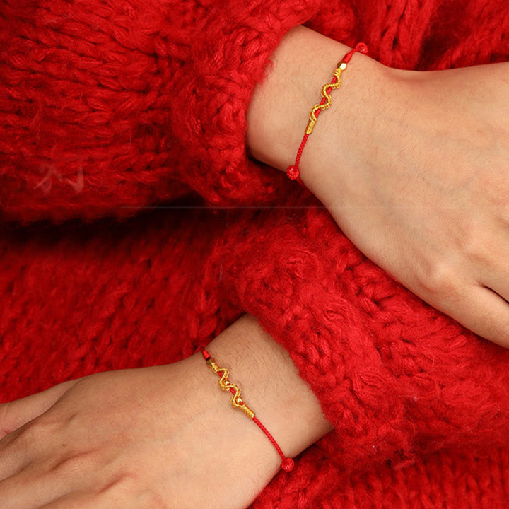 Buddha Stones999ゴールド 蛇年 手作り 幸運 強さ 編み込み ブレスレット アンクレット - image 10