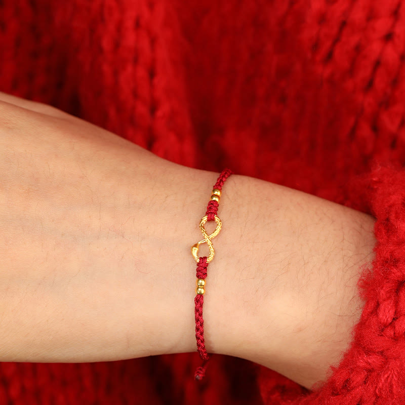 Buddha Stones999 ゴールド 蛇年 永遠のエンドレスノット インフィニティ ハンドメイド幸運ブレスレット - image 13