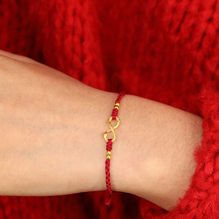 Buddha Stones999 ゴールド 蛇年 永遠のエンドレスノット インフィニティ ハンドメイド幸運ブレスレット - image 13