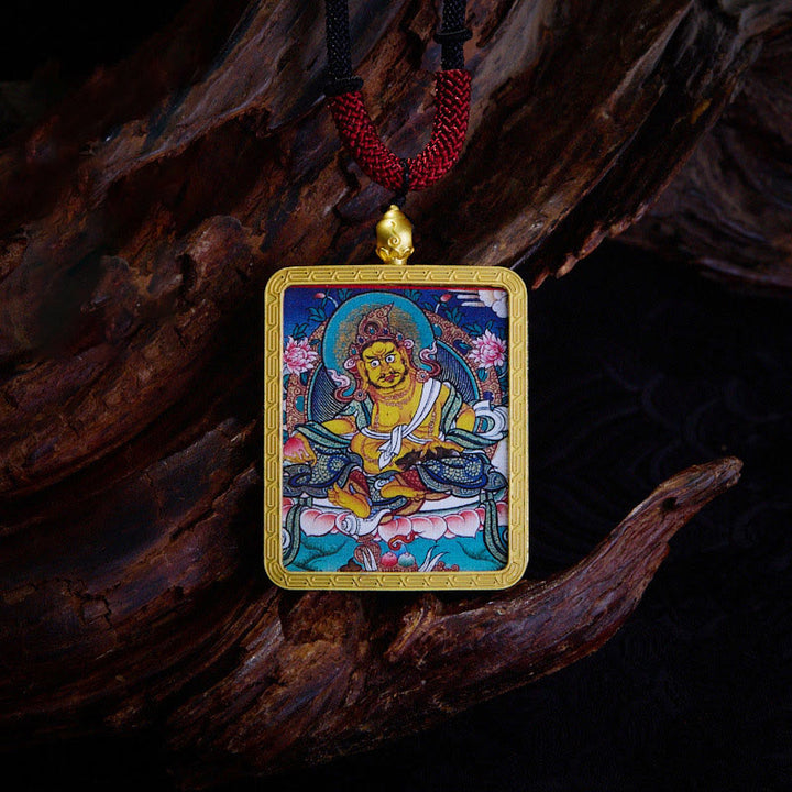 Buddha Stonesチベット ザキラム 九尾の狐 黄色の富の神 タンカ 希望のネックレス ペンダント - 黄色の富の神 - image 10