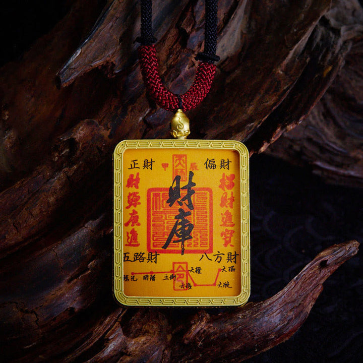 Buddha Stonesチベット ザキラム 九尾の狐 黄色の富の神 タンカ 希望のネックレス ペンダント - 財務省 - image 14