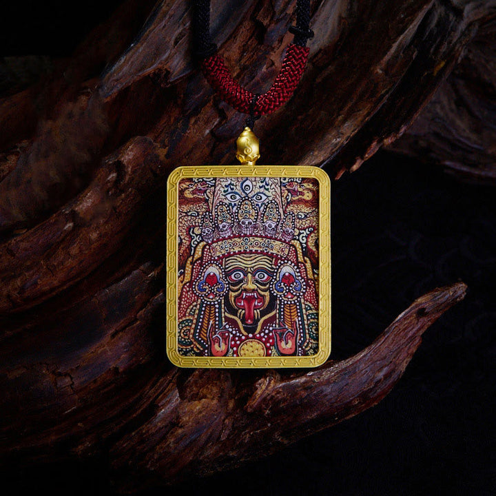 Buddha Stonesチベット ザキラム 九尾の狐 黄色の富の神 タンカ 希望のネックレス ペンダント - ザキラム・レッド - image 21